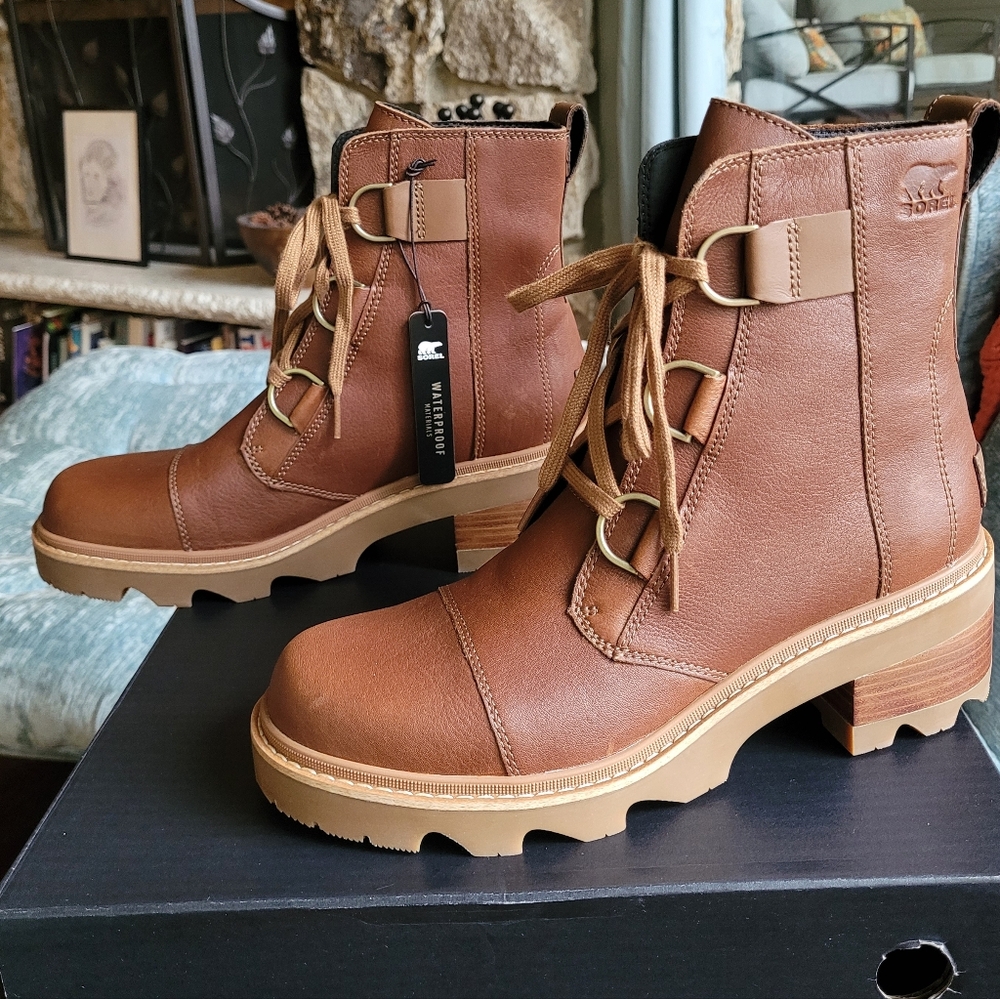 Sorel Joan Now Lace Brown Leather Boots 11 NIB - Picture 5 of 8
